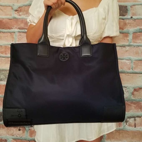 Tory Burch ella nylon tote blue navy shoulder NEW - Picture 6 of 7